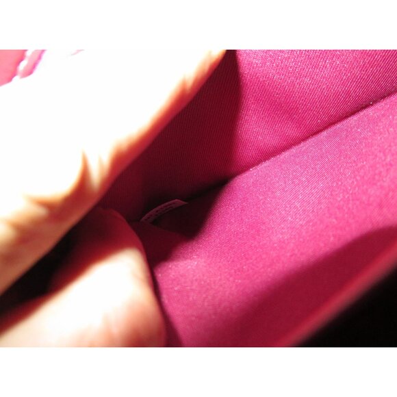 COACH Anna Purple & Black Color block Leather Fold Over Crossbody Handbag Clutch - Picture 9 of 14